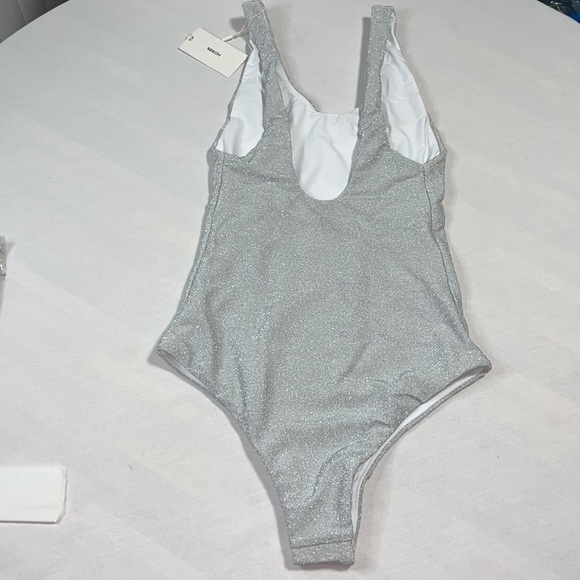 Mikoh Mala Silver Shimmer One Piece Swimsuit M - Picture 5 of 9